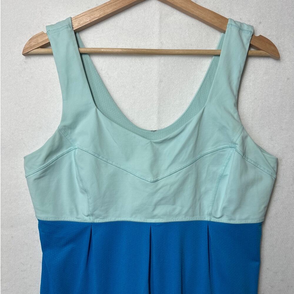 Lululemon Run Tame Me Tank Top Sz 12 Blue Teal Cinch Waist Babydoll Yoga Gym - Picture 2 of 10